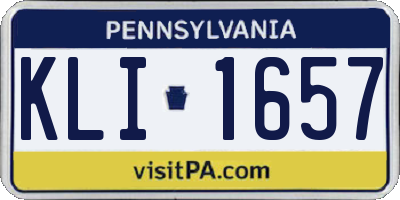 PA license plate KLI1657