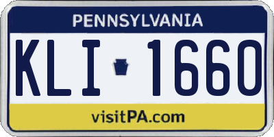 PA license plate KLI1660