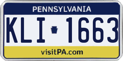 PA license plate KLI1663