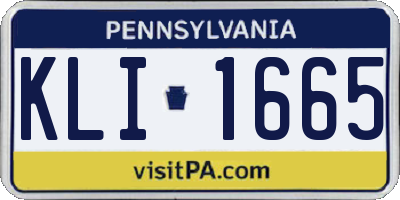 PA license plate KLI1665