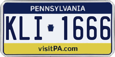 PA license plate KLI1666