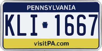 PA license plate KLI1667