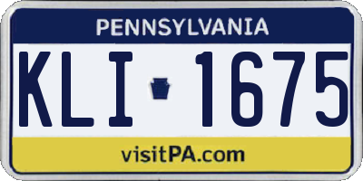 PA license plate KLI1675