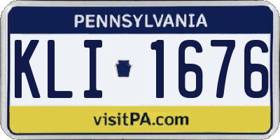PA license plate KLI1676