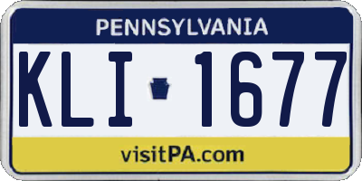 PA license plate KLI1677