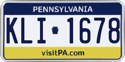 PA license plate KLI1678