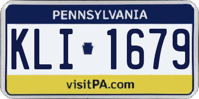 PA license plate KLI1679