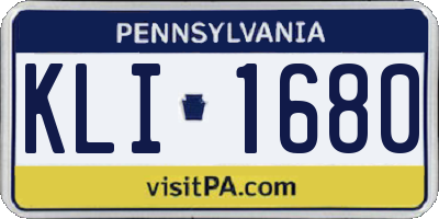 PA license plate KLI1680
