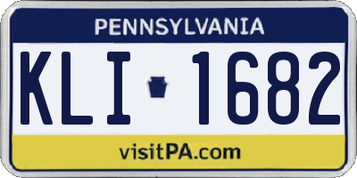 PA license plate KLI1682