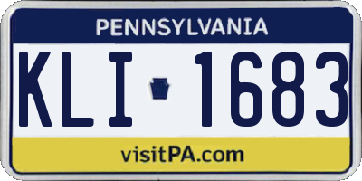 PA license plate KLI1683