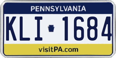 PA license plate KLI1684