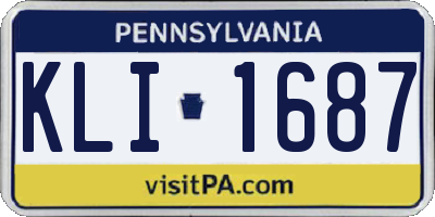 PA license plate KLI1687