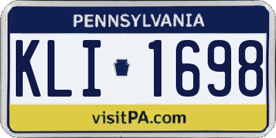PA license plate KLI1698