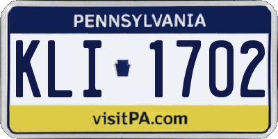PA license plate KLI1702