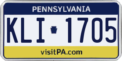 PA license plate KLI1705