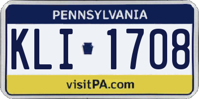 PA license plate KLI1708