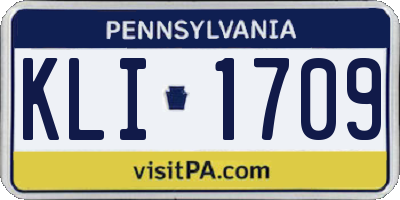 PA license plate KLI1709