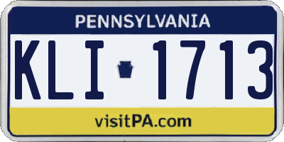 PA license plate KLI1713
