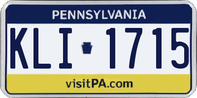 PA license plate KLI1715