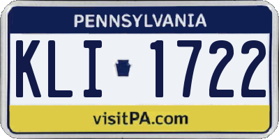 PA license plate KLI1722