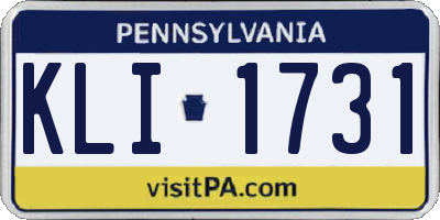 PA license plate KLI1731