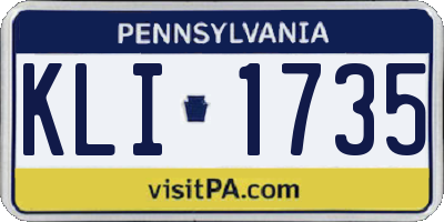 PA license plate KLI1735