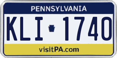 PA license plate KLI1740