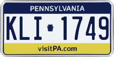 PA license plate KLI1749