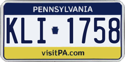 PA license plate KLI1758