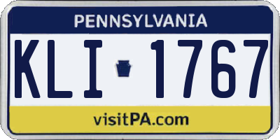 PA license plate KLI1767