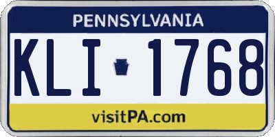 PA license plate KLI1768