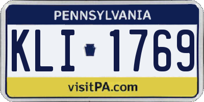PA license plate KLI1769