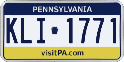 PA license plate KLI1771