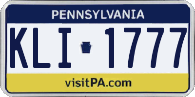 PA license plate KLI1777