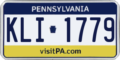 PA license plate KLI1779