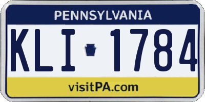 PA license plate KLI1784