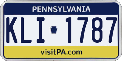 PA license plate KLI1787