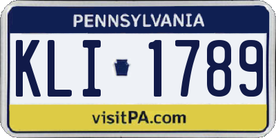 PA license plate KLI1789