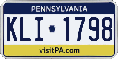 PA license plate KLI1798