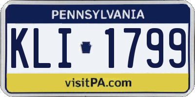 PA license plate KLI1799