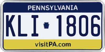 PA license plate KLI1806