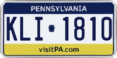 PA license plate KLI1810