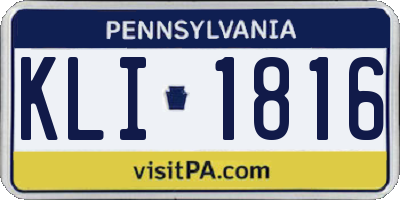 PA license plate KLI1816