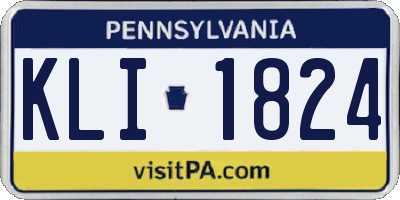 PA license plate KLI1824