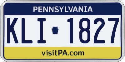 PA license plate KLI1827