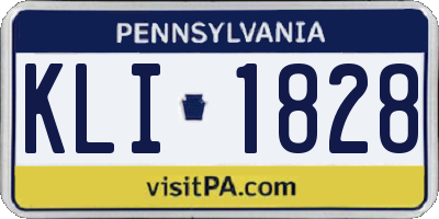 PA license plate KLI1828