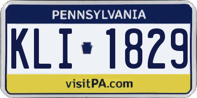 PA license plate KLI1829