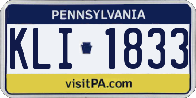 PA license plate KLI1833