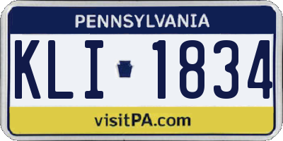 PA license plate KLI1834