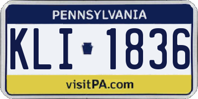 PA license plate KLI1836